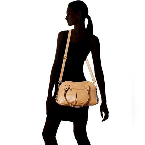 ANNE KLEIN Trinity Satchel in Brushed Gold Vegan Leather - Picture 14 of 14